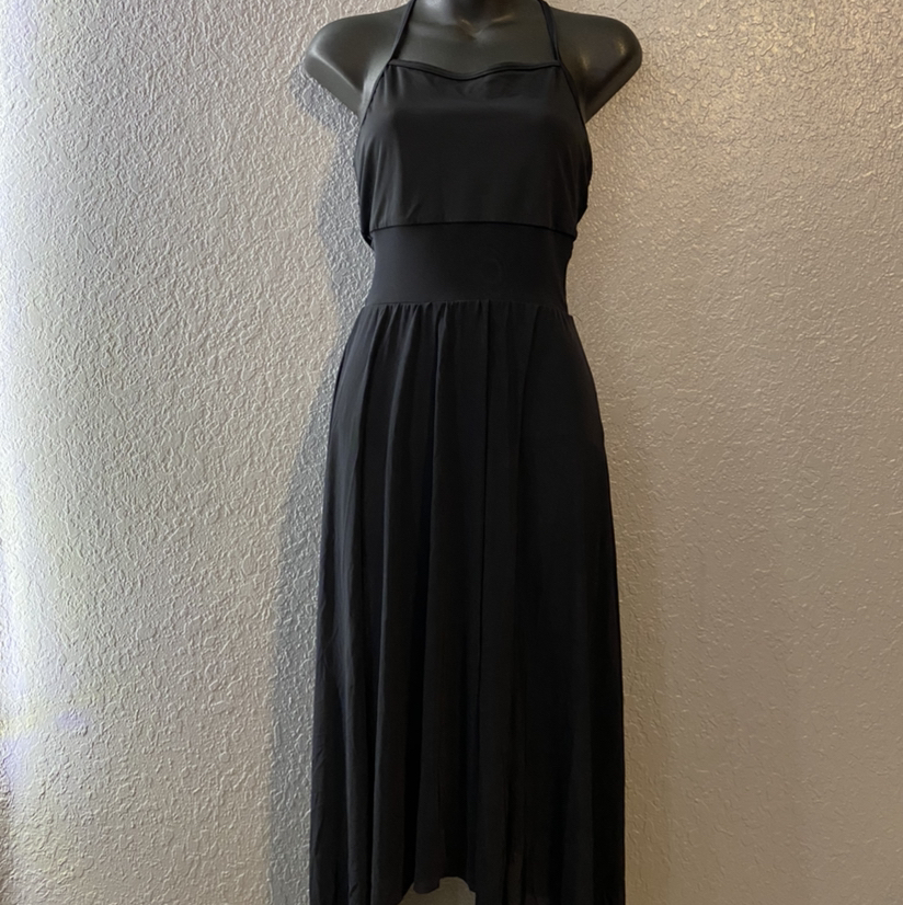 Black thin strap maxi dress
