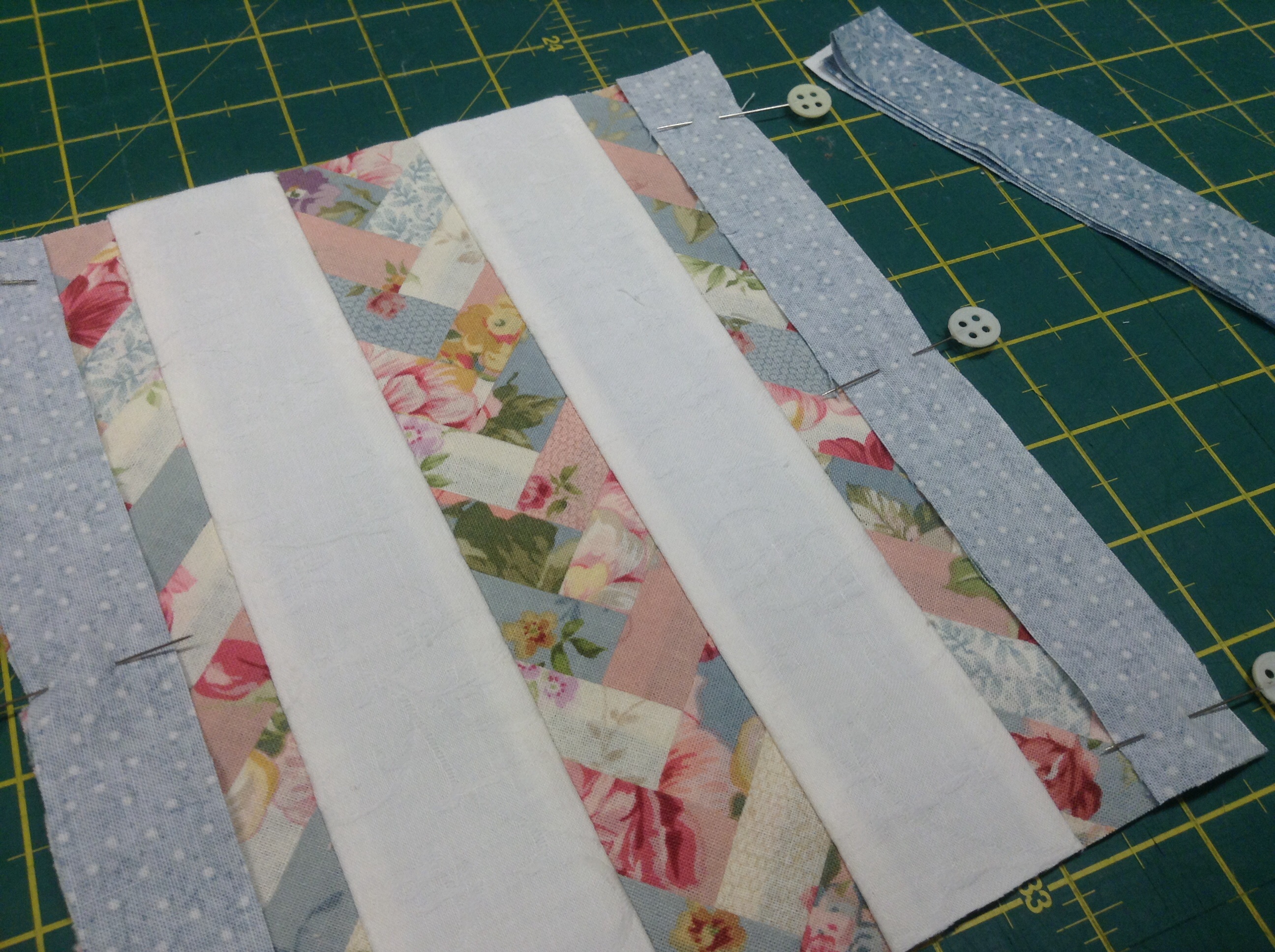 Sew strip B to the centre unit.