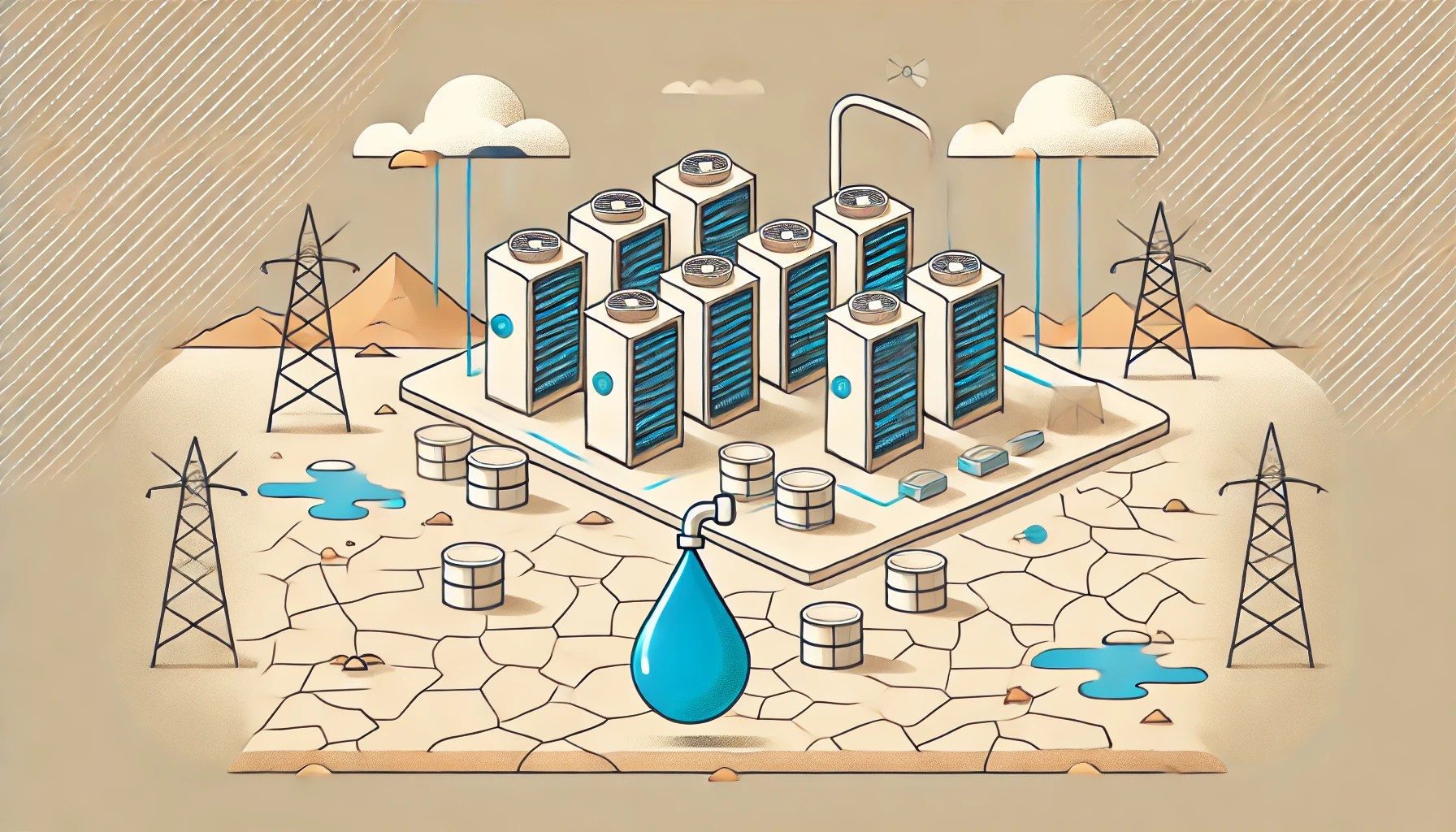 استهلاك المياه في تشغيل الذكاء الاصطناعي