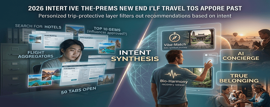 AI Powered Trip Matching The Future Of Travel In 2026 2026 Intent Synthesis AI Travel Concierge Vs. Traditional Search Concept 