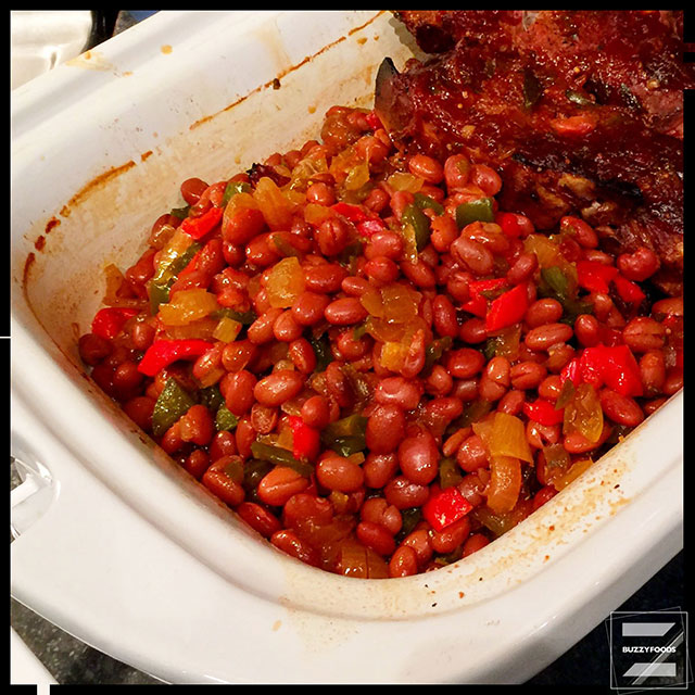BBQ Pinto Beans With Spiced Refried Black Beans buzzyfoods