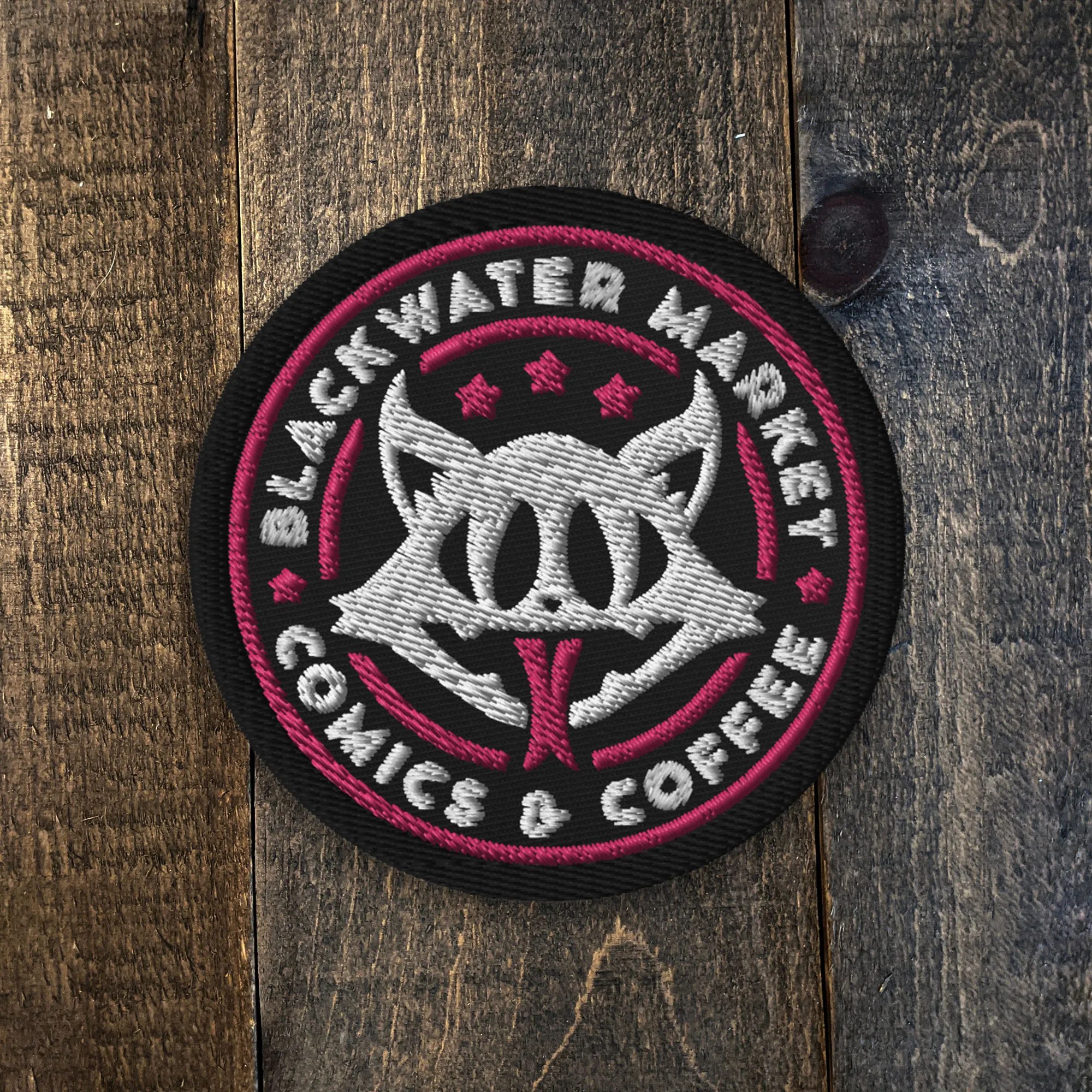 BWM Comics Logo Reverse 3 Inch Embroidered Patch Dark