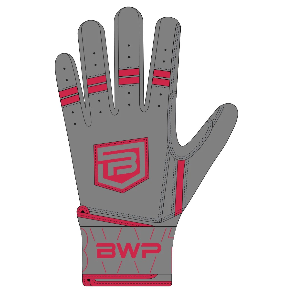 Batting Glove - Red/Gray