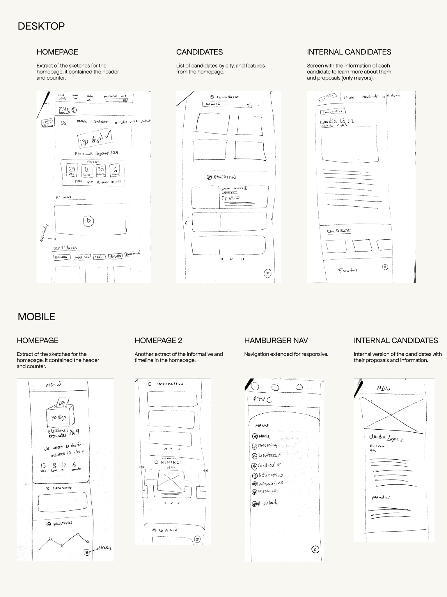 Low-fidelity wireframes