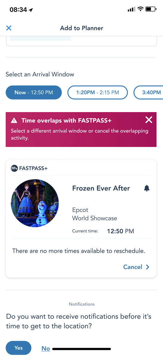 After overlapping plans screen