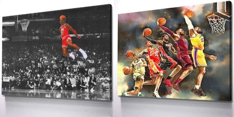 canvas prints of michael jordan and lebron