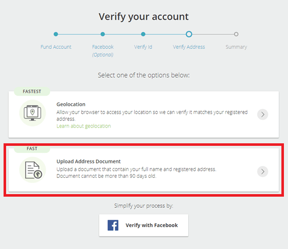 Neteller Address Verification Options