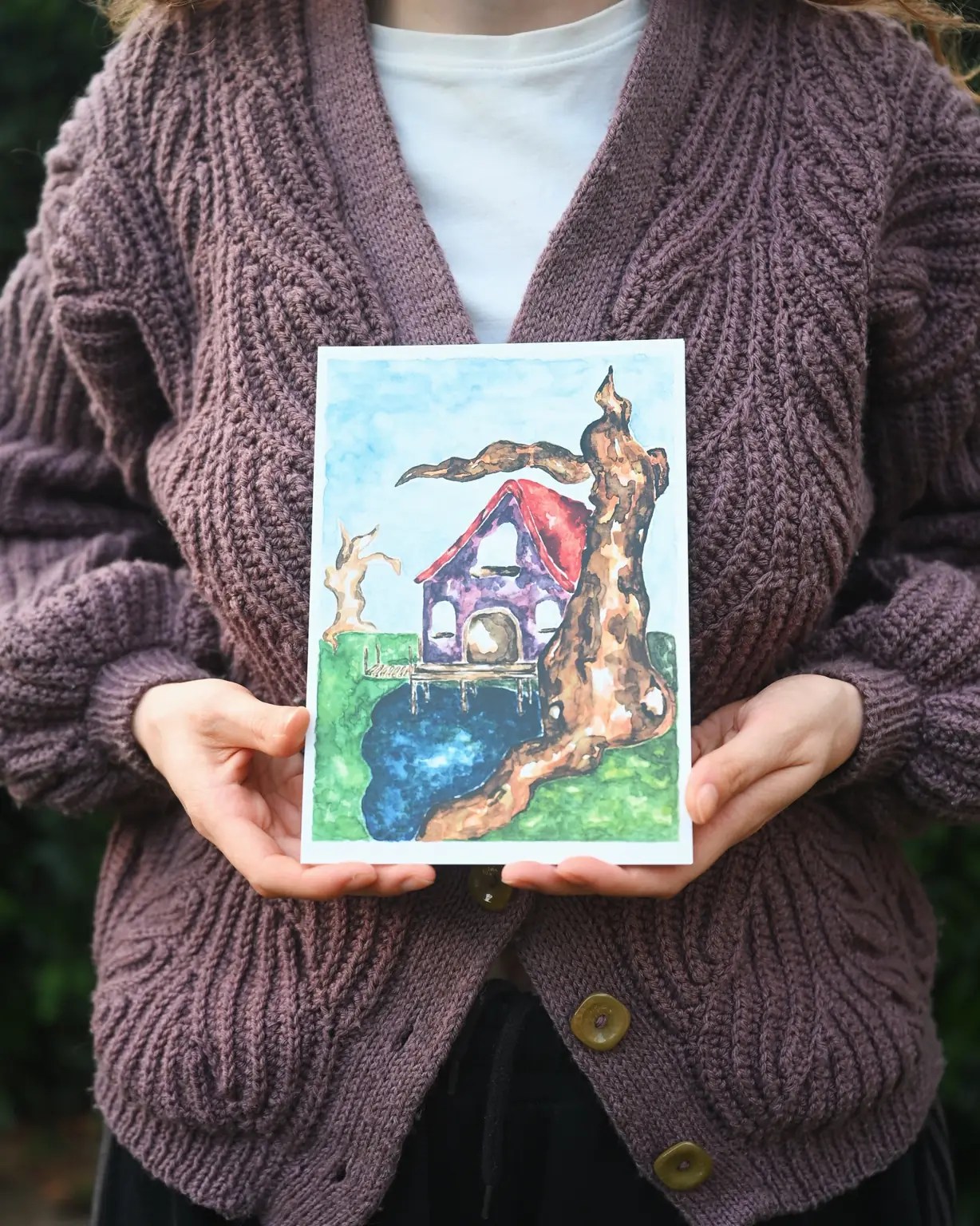 “Haus mit Teich” Kunstdruck A5