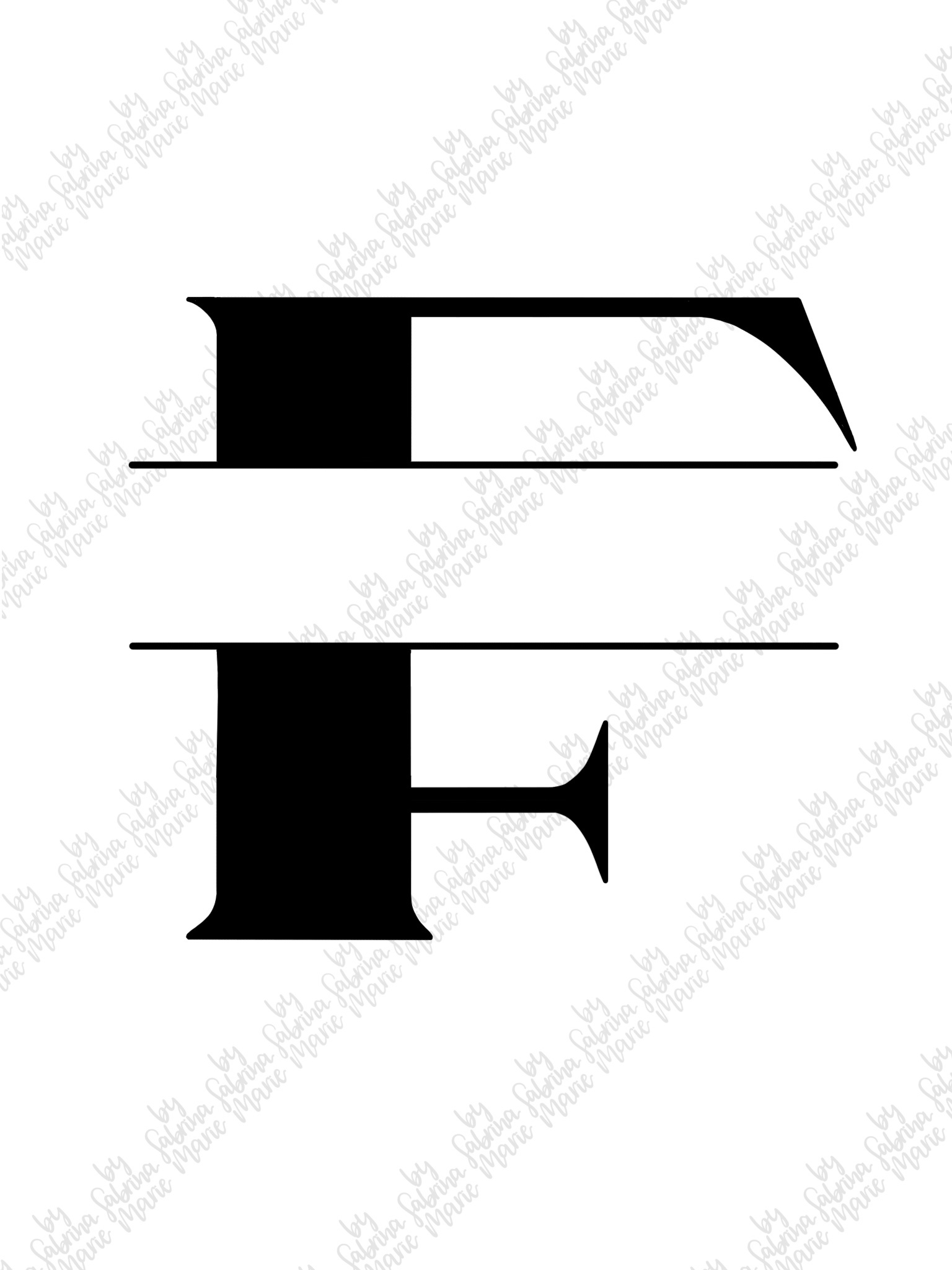 Split Monogram F – Handdrawn – Digital Download (SVG & PNG) – By ...