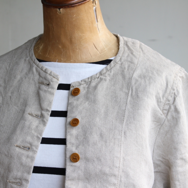 ☆新品☆ Hands of creation リネンデニムノーカラージャケット