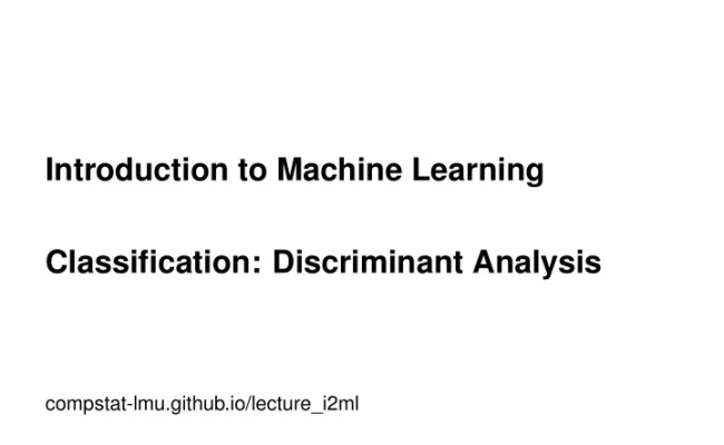 [PPT] - Introduction To Machine Learning Classification: Discriminant ...