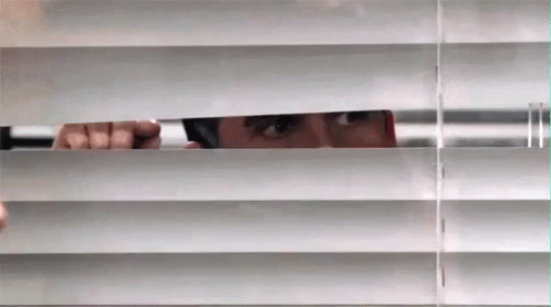 images Jim Smiling Through Blinds Gif blinds gifs tenor