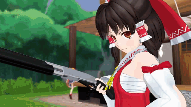 pic Touhou Fumo Gun touhou reimu gif touhou reimu shotgun discover share gifs