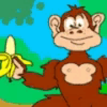 Monkey Eating Banana Gifs Tenor