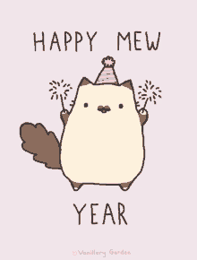 Happy New Year Cat Gifs Tenor