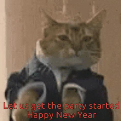 Happy New Year Cat Gif Happy New Year Cat Happy Dancing Discover Share Gifs