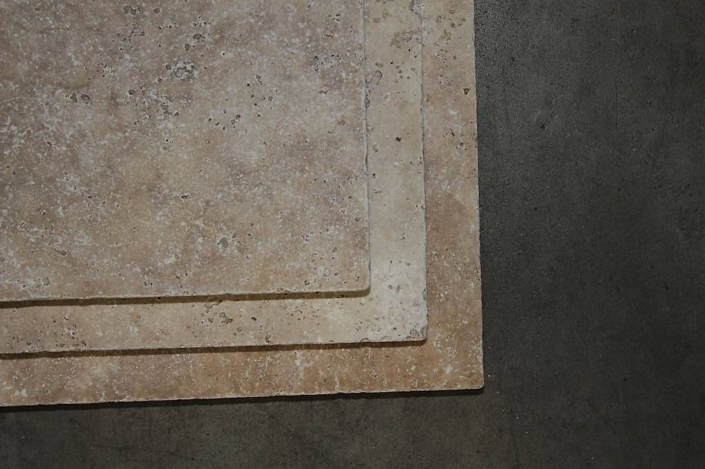 Bodenleger lassen sich meistens pro quadratmeter zahlen. Naturstein Gartenplatten TRAVERTIN TOSCANA antik 3 cm in