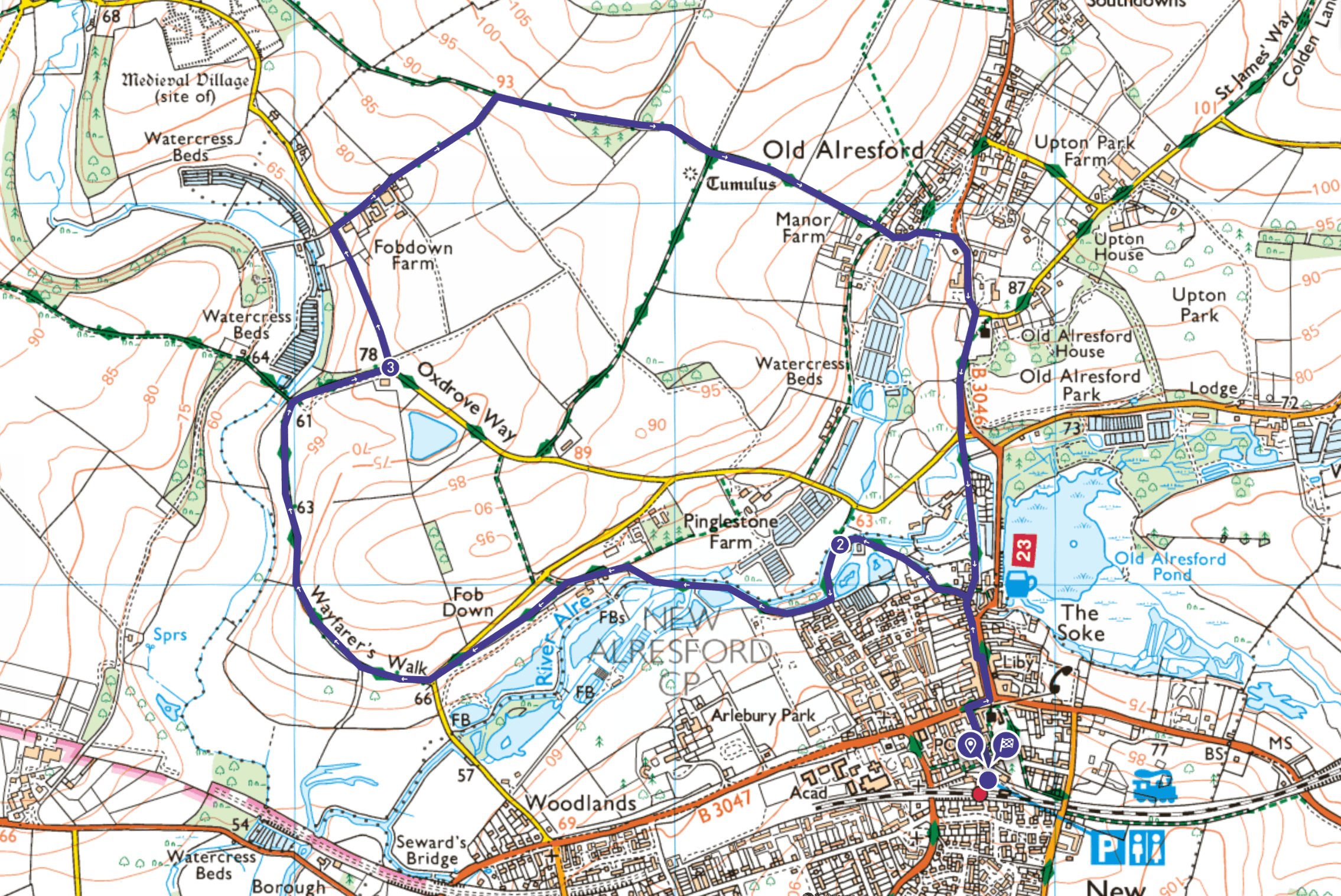 Walk Alresford Hampshire Countryfile Com Alresford Map 13fa3b2 