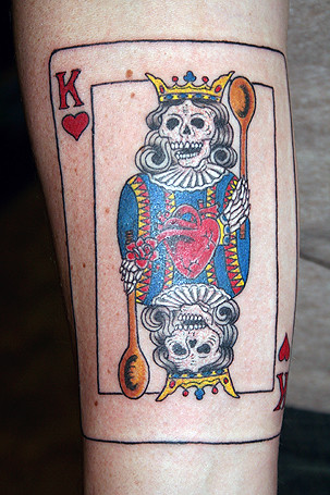 And the king of diamonds has an axe instead of a sword. King of Hearts Tattoo | This was photographed upon completioâ¦ | Flickr