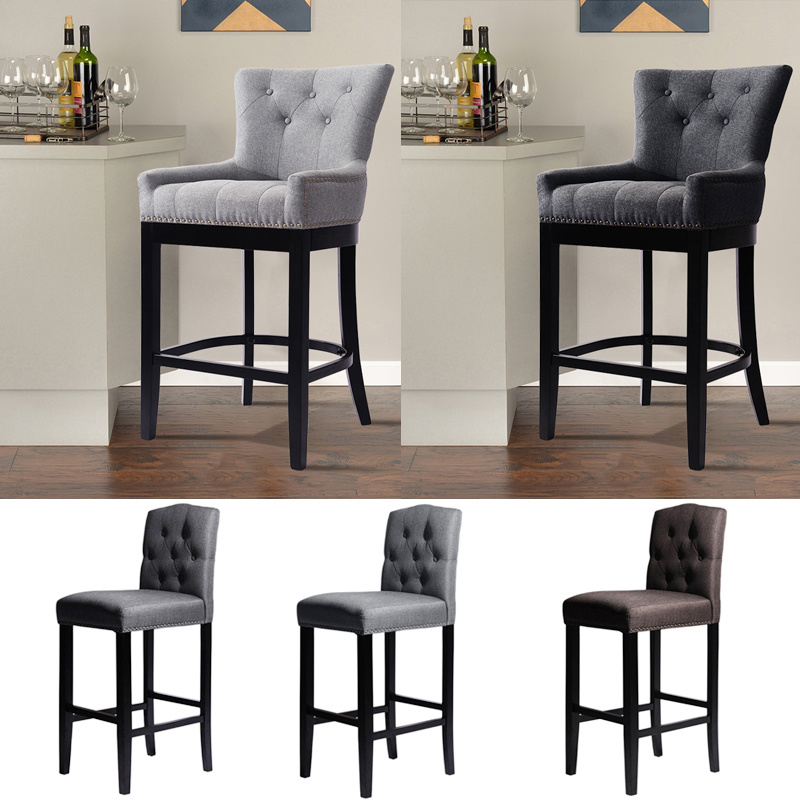 Or, you may just want to update the look of your chairs if they've become outdated. 1x Grey Brown High Bar Stools Kitchen Breakfast Dining Chairs Stool Seat Fabric | eBay