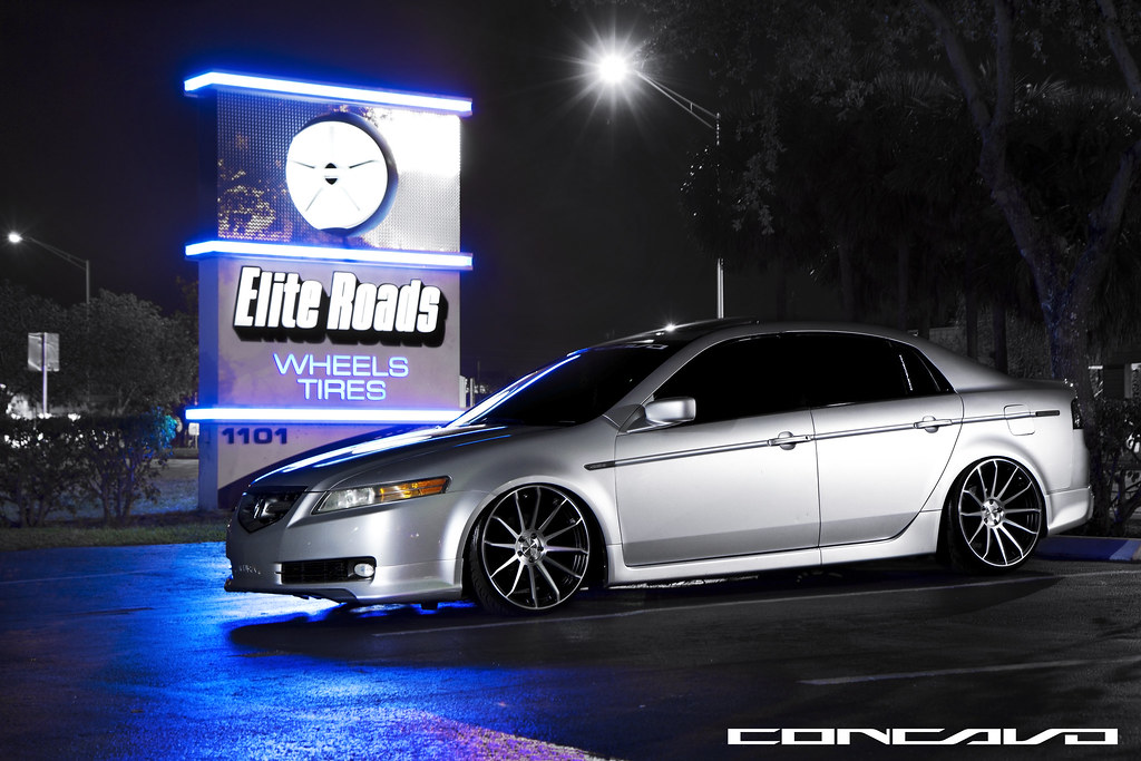 Acura tl slammed on 20x10.5 cw-12 matte black machined fac…