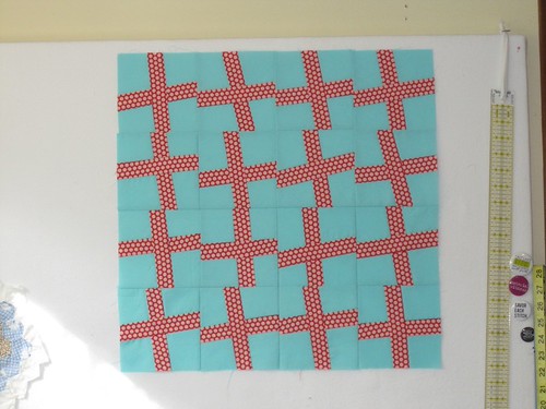 wonky cross blocks pillow top