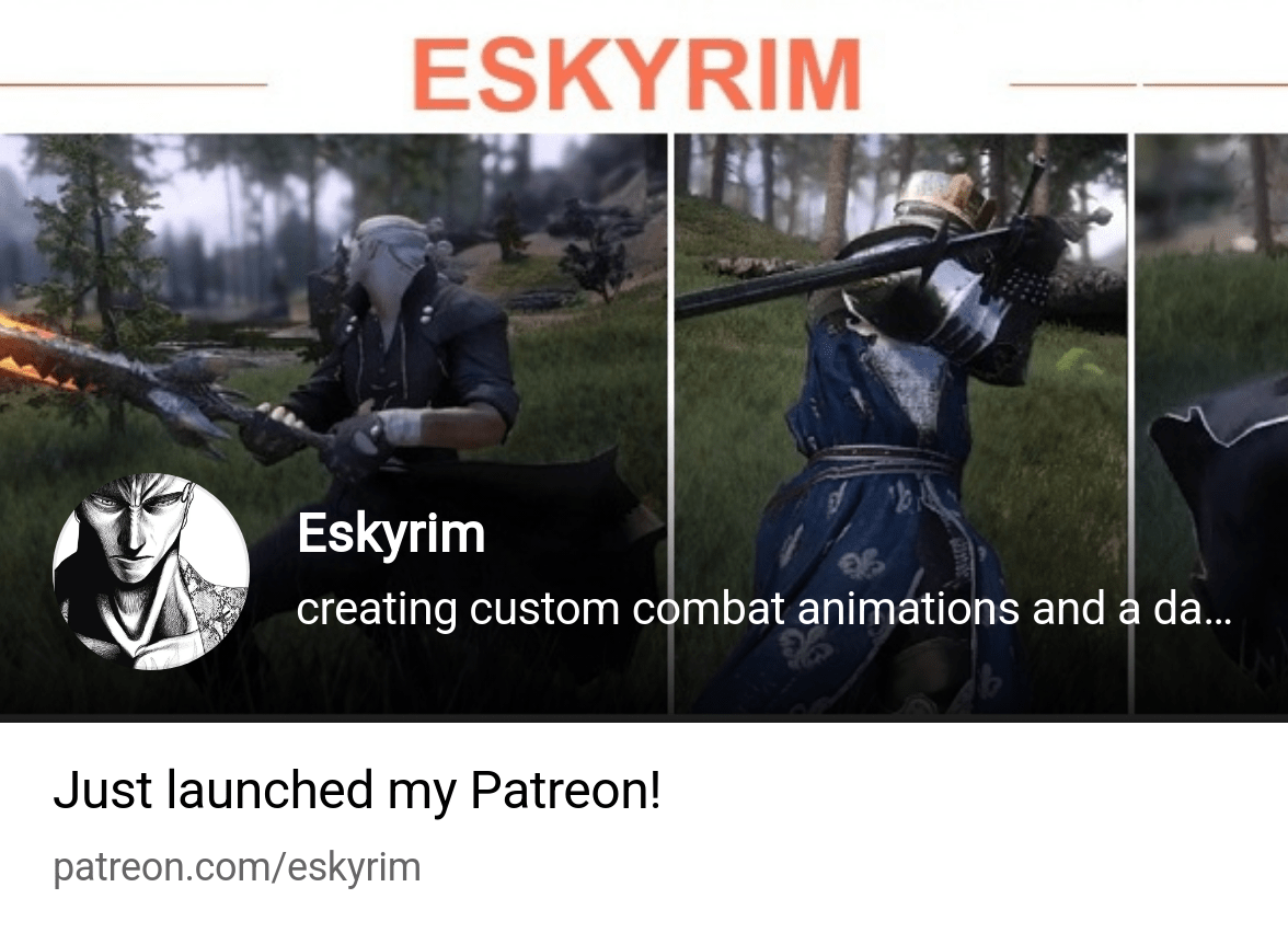 Eskyrim | creating custom combat animations and a database for skyrim cost | Patreon