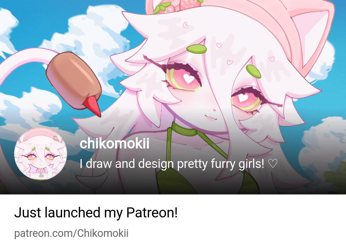 chikomokii | I draw and design pretty furry girls! ♡ | Patreon