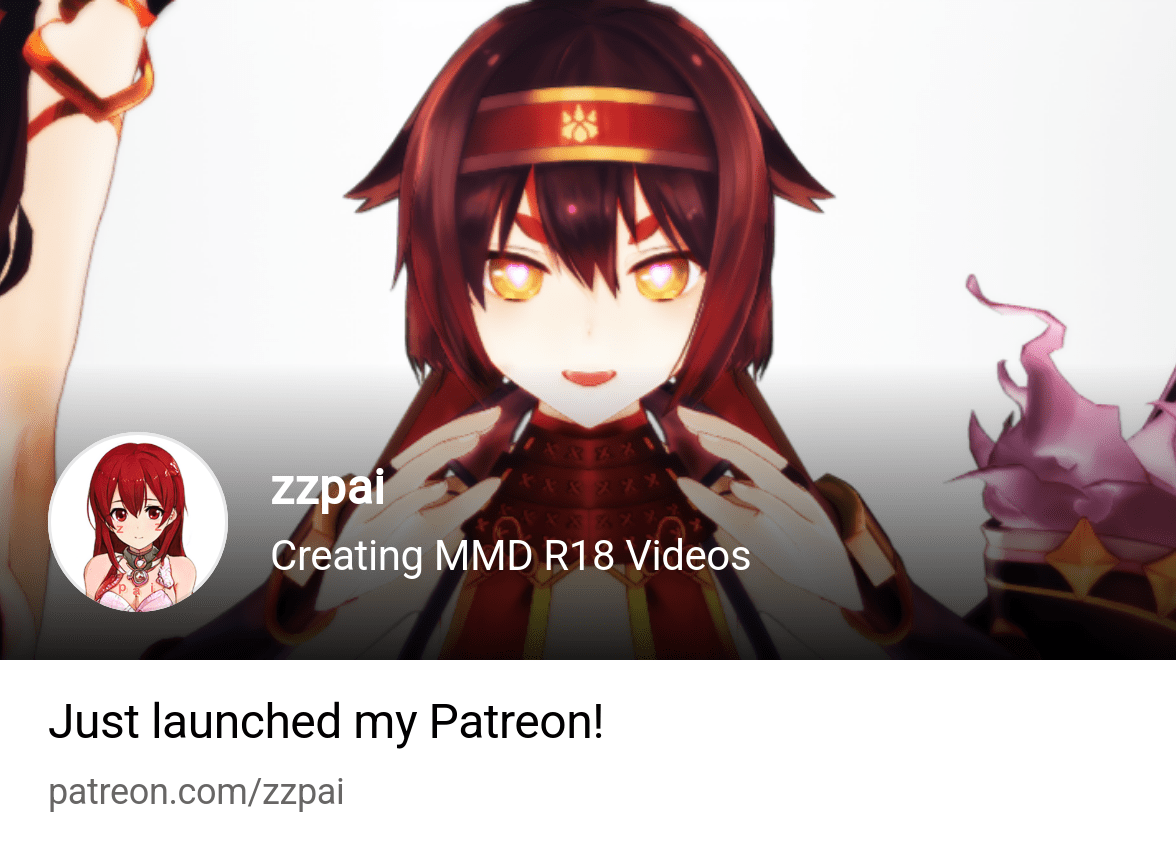 zzpai | Creating MMD R18 Videos | Patreon