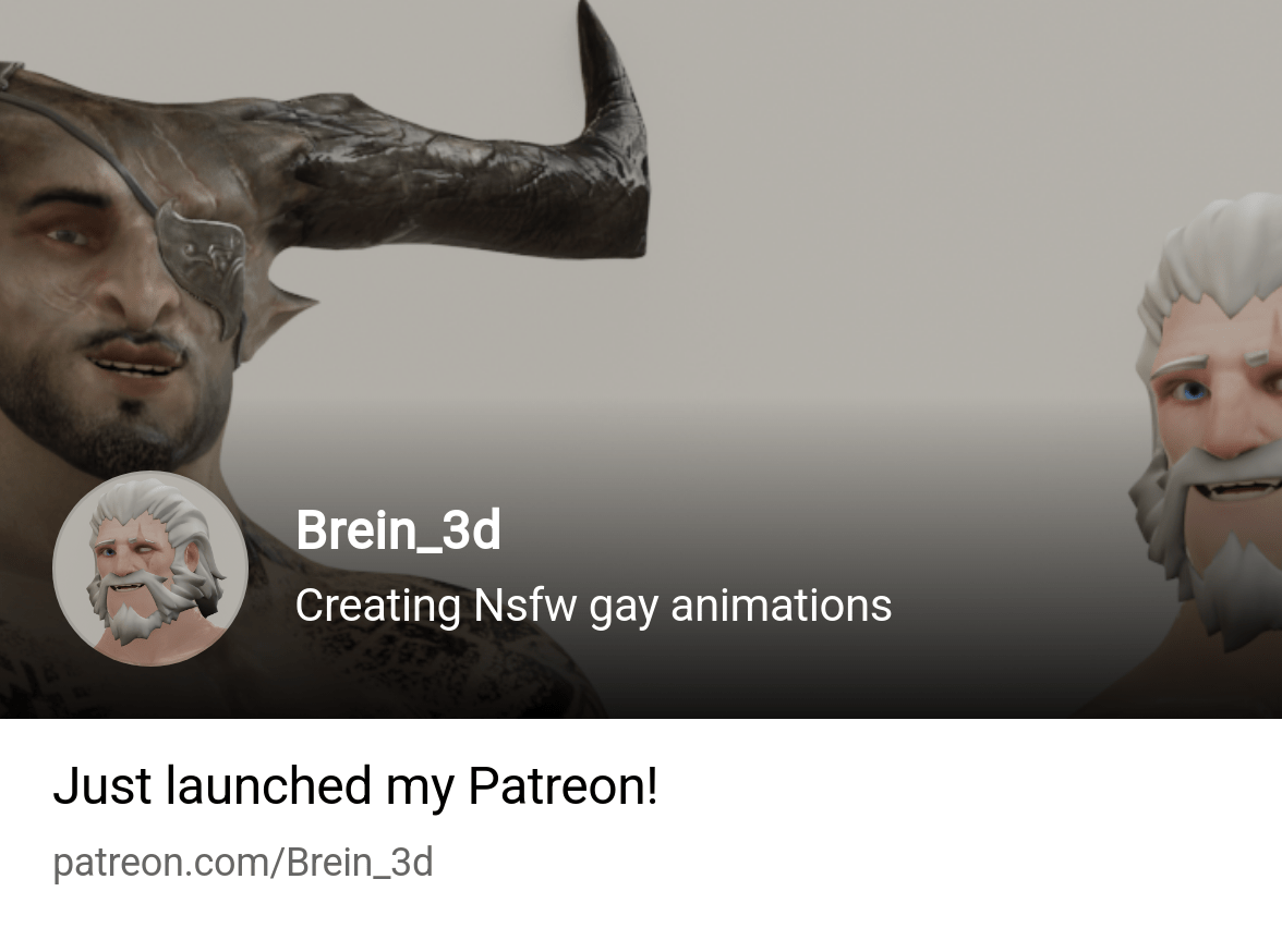 Brein_3d | Creating Nsfw gay animations | Patreon