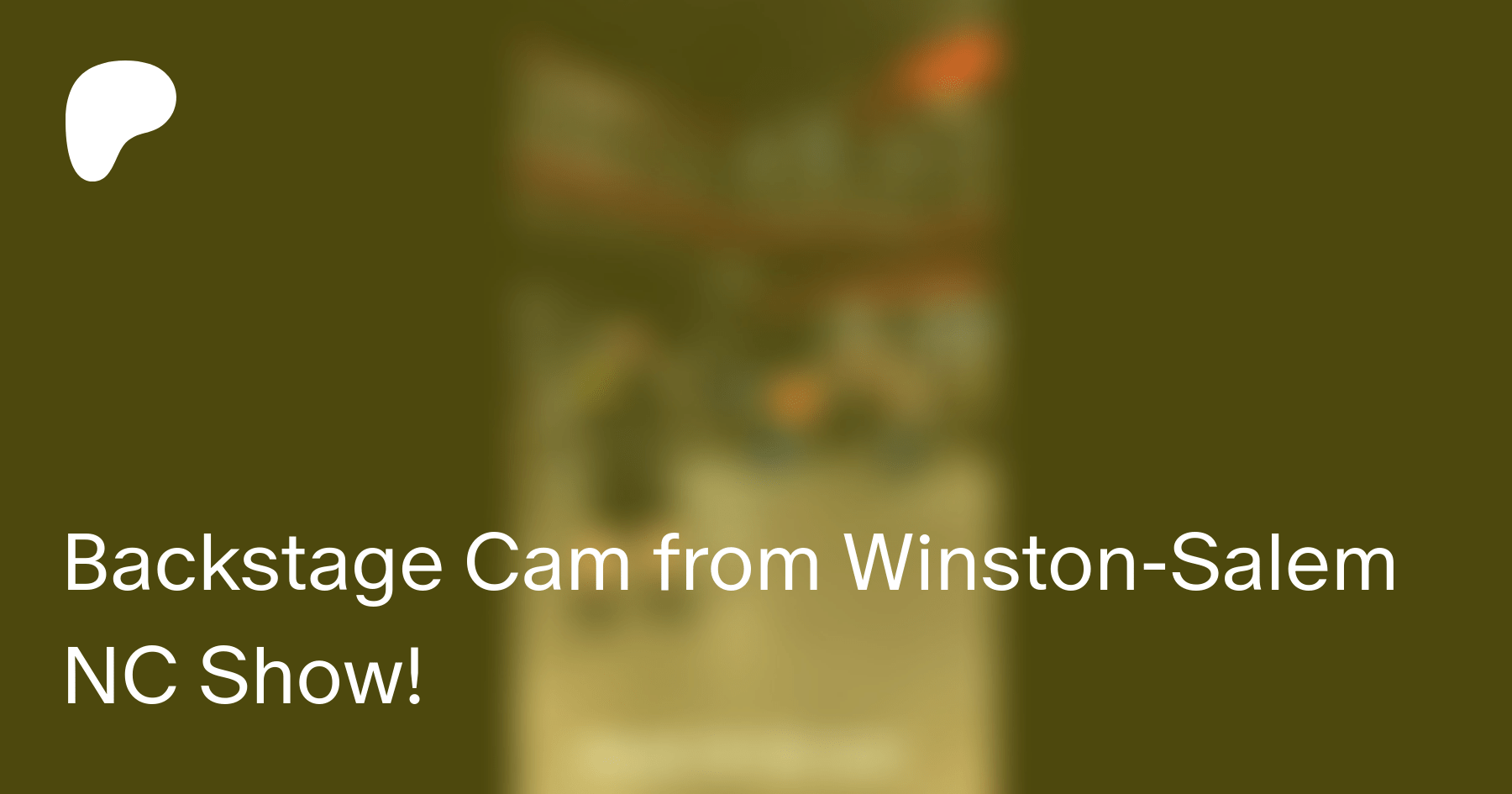 Backstage Cam from Winston-Salem NC Show! | Patreon