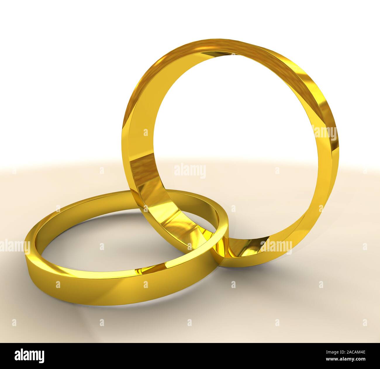Two gold wedding rings stock photo