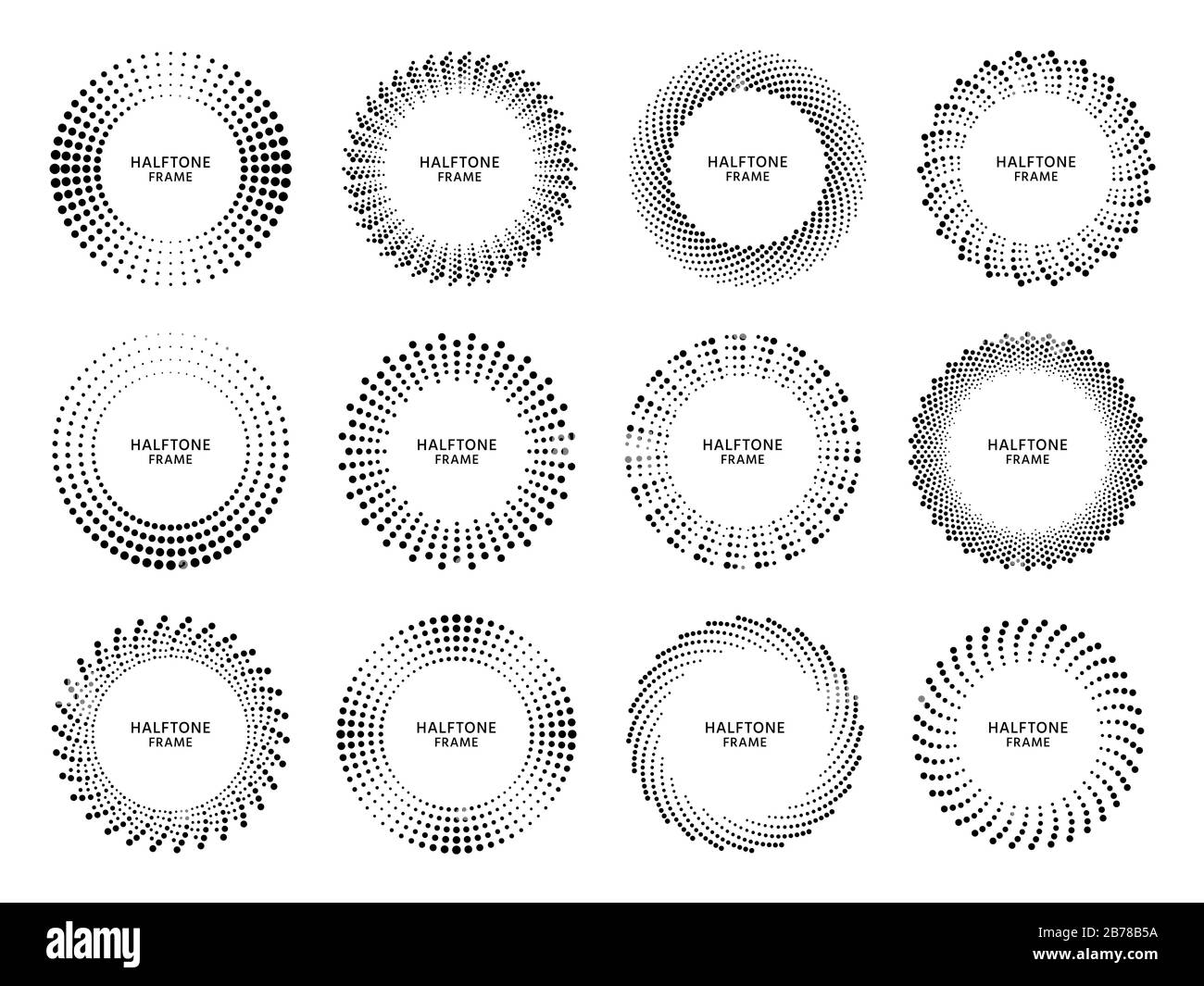 Choose from eight cool frames! Halftone Circle Frame Retro Round Frame With Halftones Dots Gradient Dotted Circles Shapes And Abstract Geometric Dots Vector Set Stock Vector Image Art Alamy