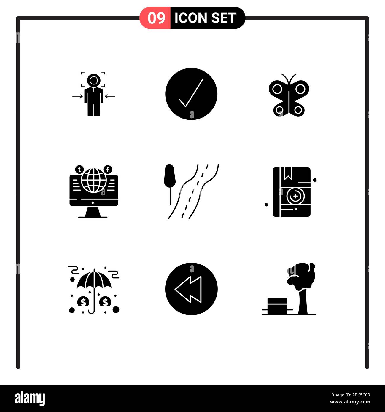 Set Of 9 Modern Ui Icons Symbols Signs For Facebook Computer Ok Globe Spring Editable Vector Design Elements Stock Vector Image Art Alamy