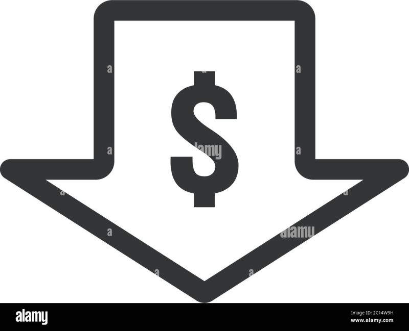 Lower Cost Icon Dollar Money Decrease Symbol With Arrow Stretching - Space Textures - Creative 4K Collection