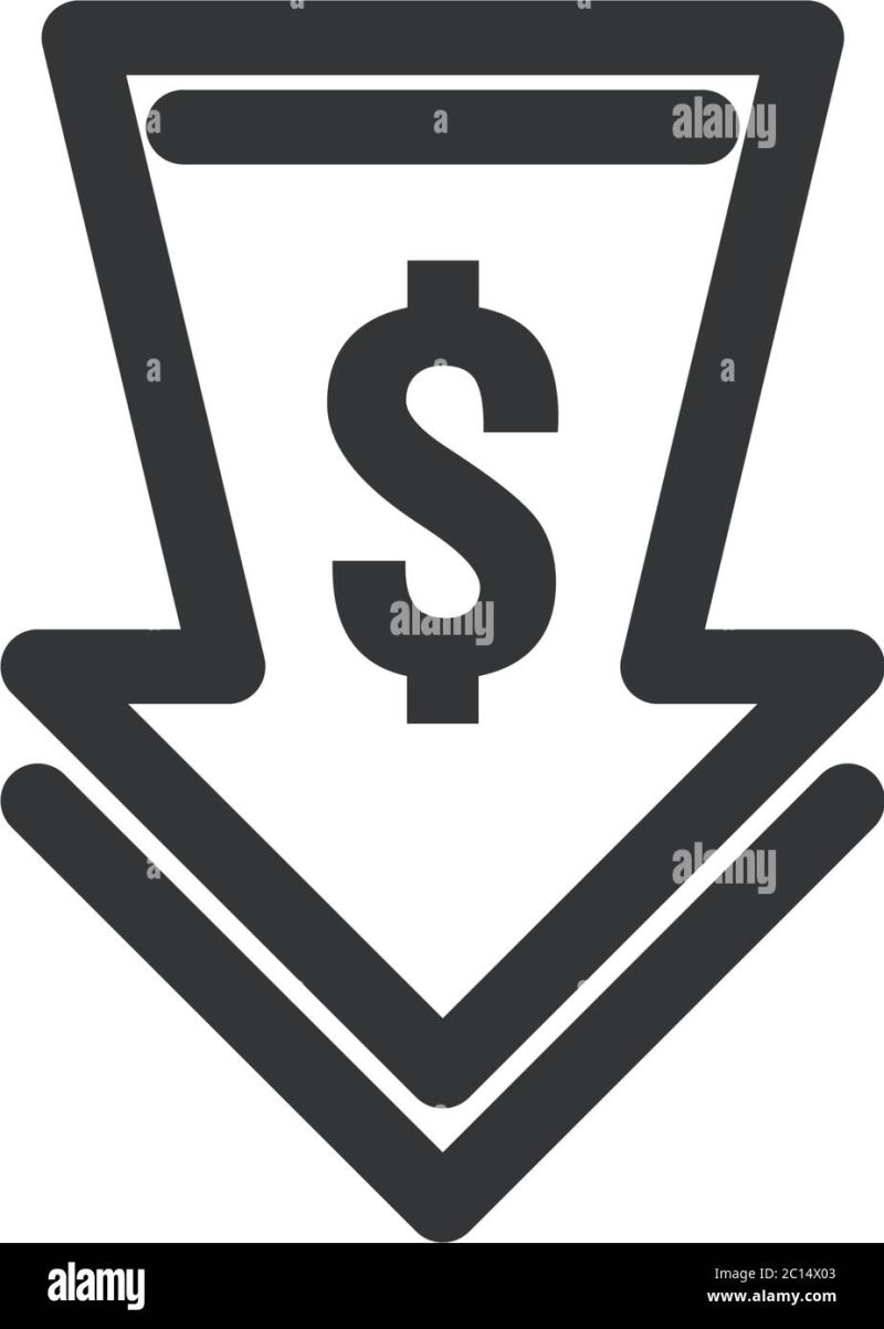 Dollar Lower Cost Icon Dollar Money Decrease Symbol With Arrow - Download Incredible Mountain Image | Retina