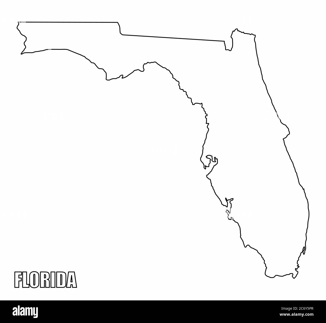 Blank Florida Map Printable Florida Outline Map 2C6Y5PR 