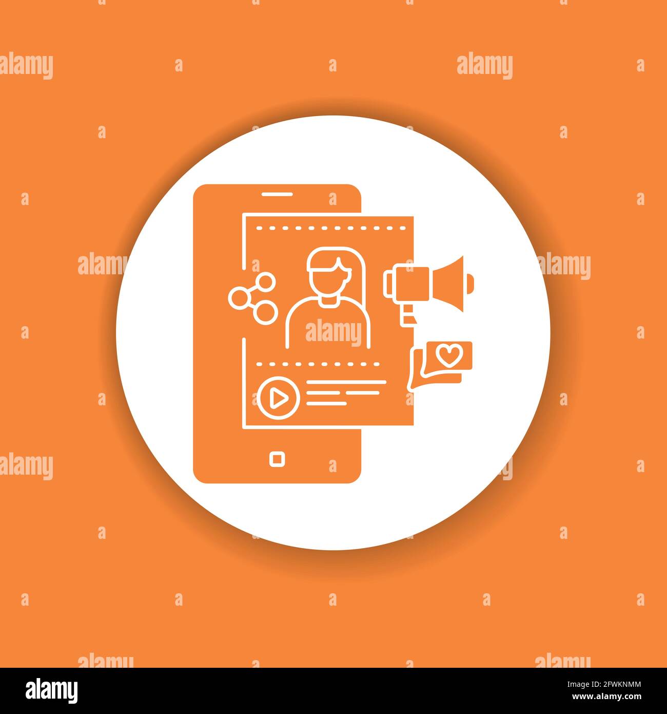 Blogger Color Glyph Icon Social Media Information Sign Content Promotion In Smartphone Pictogram For Web Page Mobile App Promo Ui Ux Gui Design Stock Vector Image Art Alamy