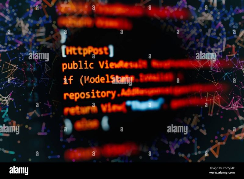 Abstract Modern Virtual Computer Script Code Text Written And Created - Space Image Collection - 8K Quality