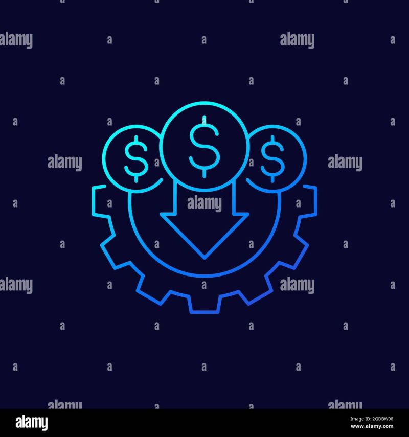 Reduce Or Decrease Cost Line Icon Stock Vector Image Art Alamy - Abstract Textures - Creative Retina Collection