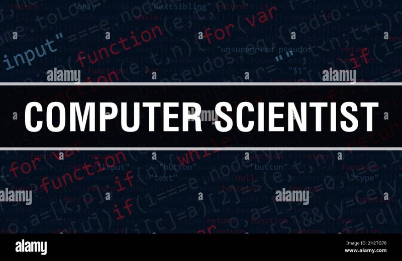 Computer Research Scientist With Abstract Technology Binary Code Background Digital Binary Data - City Photo Collection - Ultra HD Quality