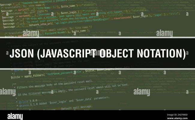 JSON (JAVASCRIPT OBJECT NOTATION) Concept Illustration Using Code For ...