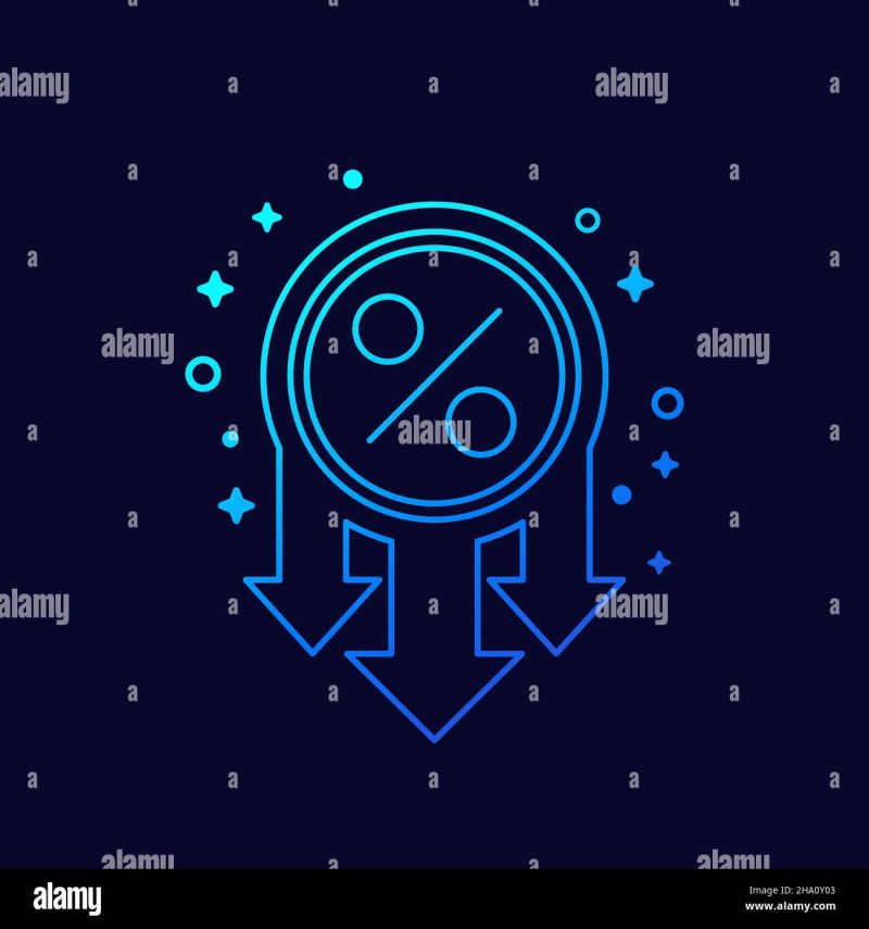 Profit Decrease Or Falling Rates Line Icon Vector Image - Nature Pictures - Gorgeous Full HD Collection