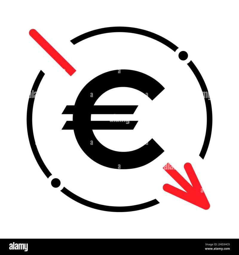Cost Reduction Decrease Euro Icon Vector Symbol Isolated On - Nature Texture Collection - 4K Quality