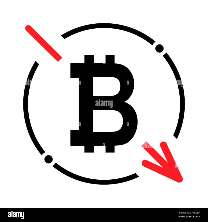 Cost Reduction Decrease Bitcoin Icon Symbol Vector Image - Vintage Illustration Collection - 8K Quality