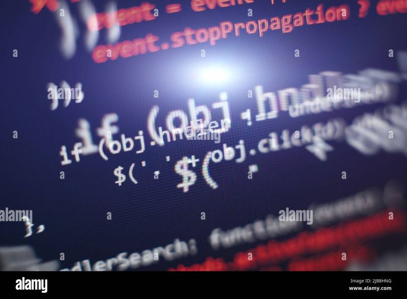 Software Developer At Work Programming Code Screen With Text Written - Dark Photos - Modern Ultra HD Collection