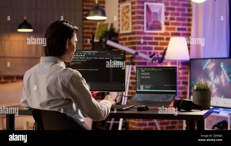 Male Coder Programming Server Encryption On Firewall Software Using - Download Stunning Landscape Illustration | HD