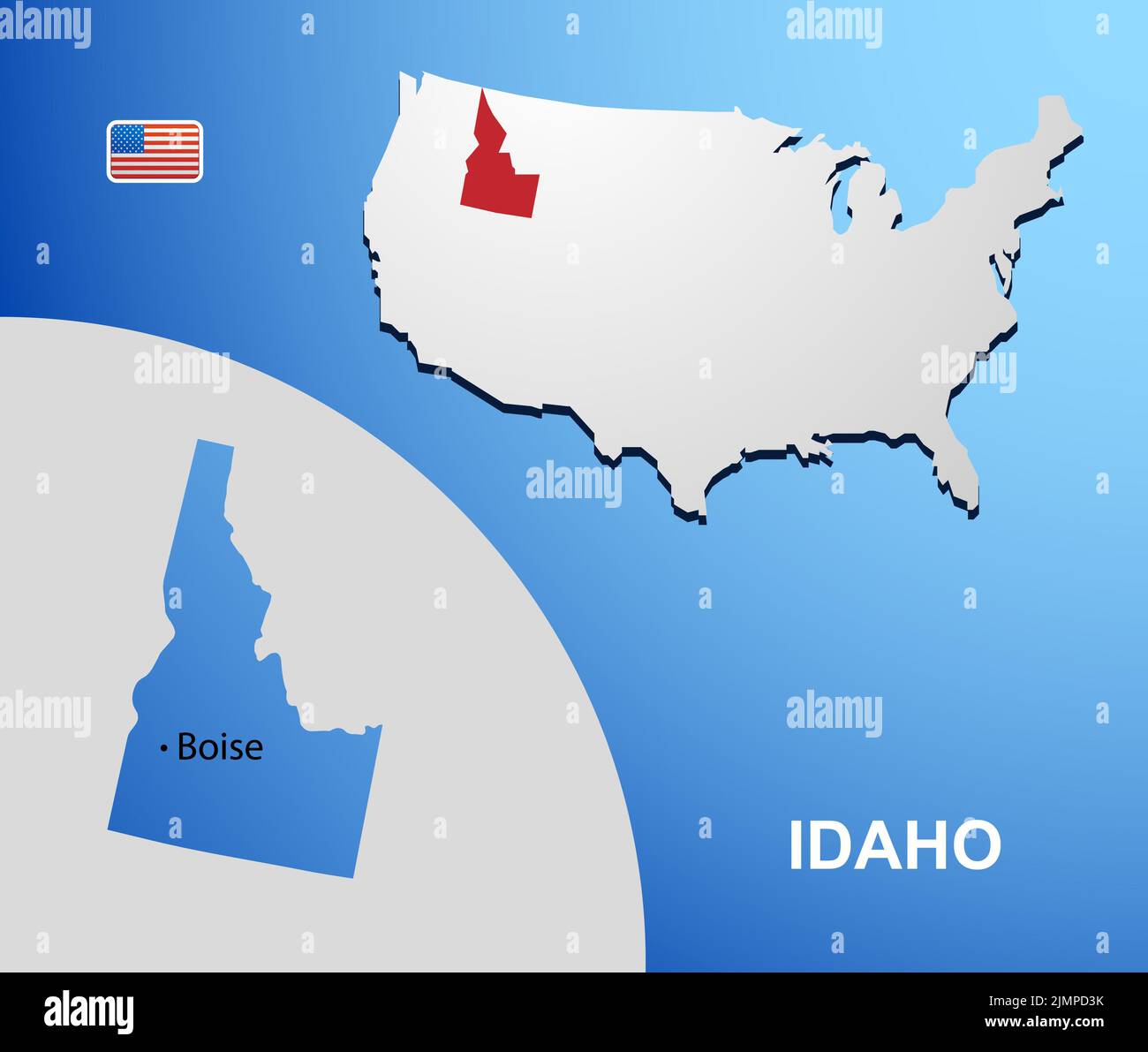Idaho Vector Map Hi Res Stock Photography And Images Alamy Idaho 2JMPD3K 