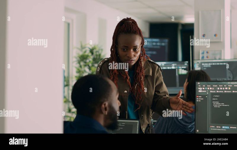 Thoughtful Engineers Brainstorming Ideas To Write Code And Create Security Program Displaying - Premium Minimal Pattern Gallery - Desktop