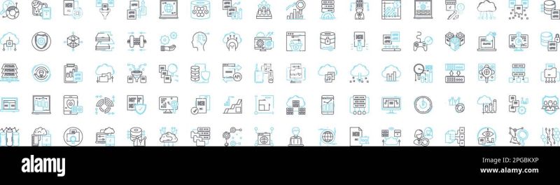 Servers And Database Vector Line Icons Set Servers Databases Sql Mysql Postgresql Oracle - Light Background Collection - Desktop Quality